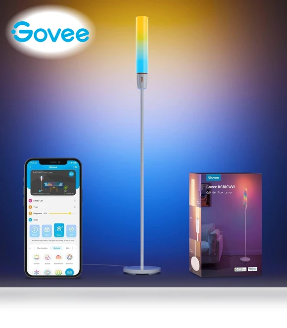 RGBICWW Cylinder Floor Lamp — Outdoor Floor Lighting, Govee