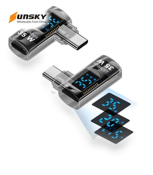 Smart Digital Display Side Bend Charging Adapter — Chargers & Adapters