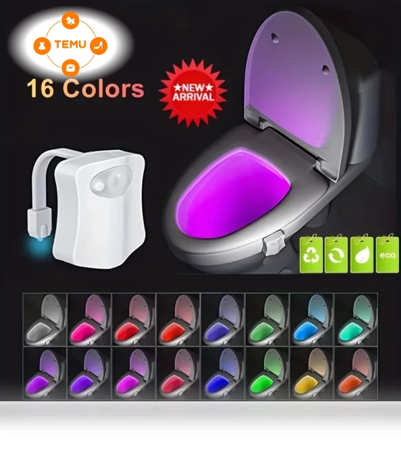 Smart LED Toilet Seat Light with Infrared Sensor — Night Lights