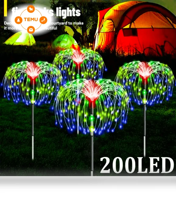 Solar Fireworks LED Lights Outdoor Lawn Decoration — Outdoor Light Projectors