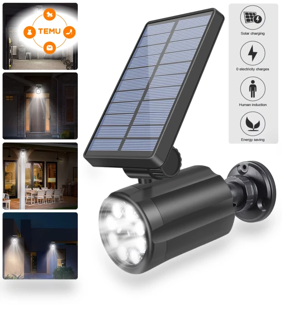 Solar-powered Motion Sensor Wall Mount Security Camera Lights — Outdoor Security & Flood Lighting