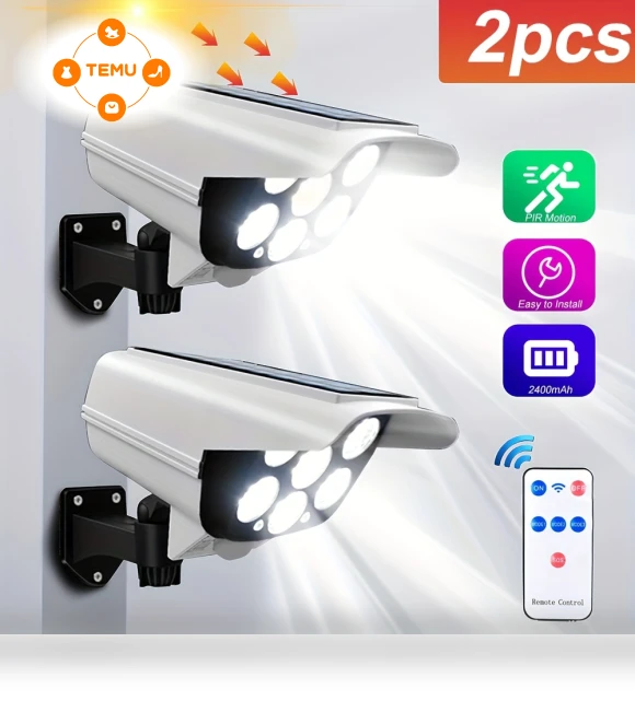 Solar Wall Light 77LED with Motion Sensor, 3 Modes, Outdoor Smart Street Light — Outdoor Security & Flood Lighting, Nhopeew