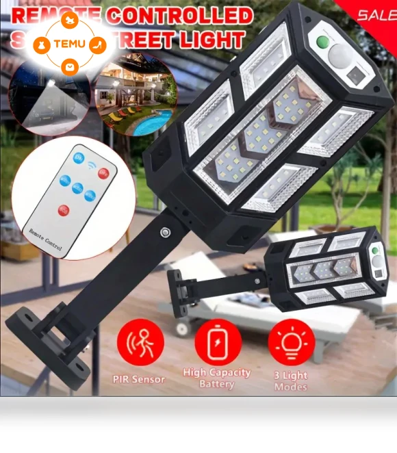 Solar Sensor Wall Lamp with 6500k LED, 3 Lighting Modes, Outdoor Garden Security Light — Outdoor Security & Flood Lighting