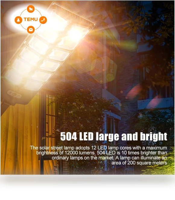 504 LED Solar Street Light with Sensor - Outdoor & Garden Lighting — Outdoor Security & Flood Lighting