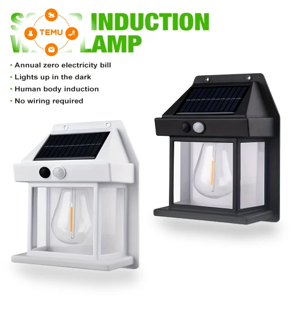 Solar Wall Lamp with Motion Sensor, Waterproof Outdoor Lighting — Outdoor Wall Lighting