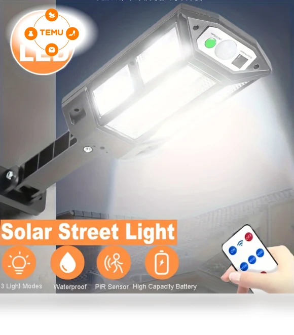 Solar Wall Light with Motion Sensor and Remote Control - 43 LED — Outdoor Security & Flood Lighting
