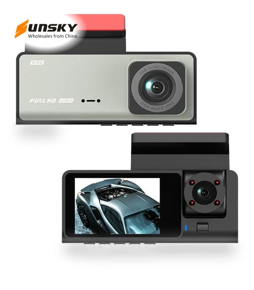 HD 1080P Three-Lens Infrared Night Vision Driving Recorder — Dashboard Cameras