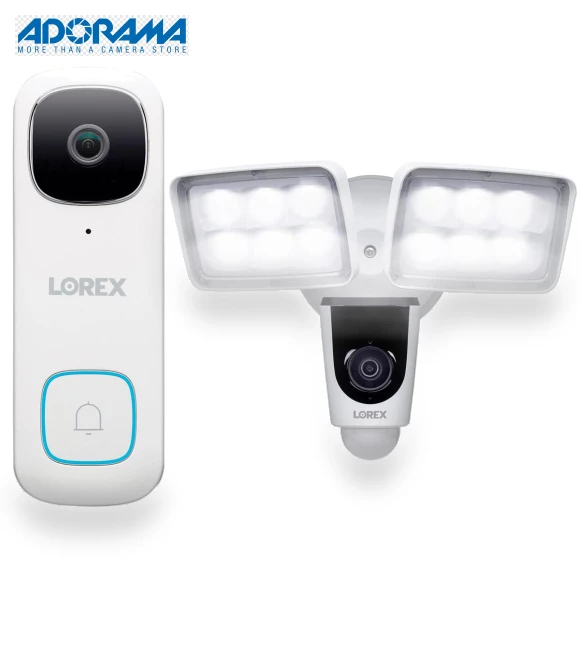 2K QHD 2-Way Audio Wired Video Doorbell with Floodlight Camera — Smart Home Security, Lorex