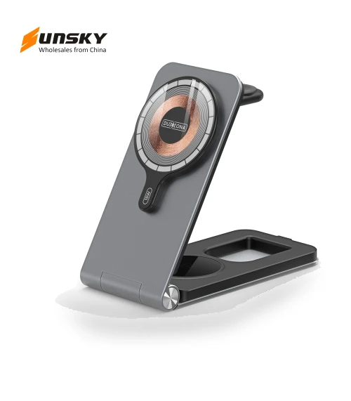 3 in 1 Foldable Magnetic Wireless Charging Stand — Power Hubs, DUZZONA