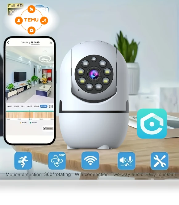 Smart Wireless Camera 1080p with Pan & Tilt, Night Vision — Cameras & Monitors