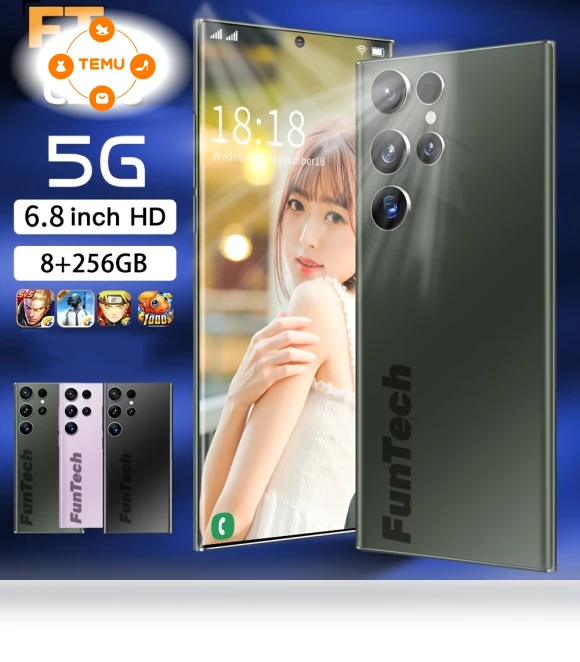 Unlocked Android 5G Smartphone, 8GB RAM + 256GB ROM, 6.8 Inch Infinity Display, 6000mAh Battery — Unlocked Smartphones
