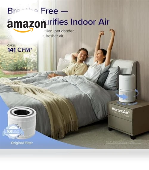 Air Purifier for Home Allergies Pets Hair in Bedroom, Covers Up to 1095 ft², 3-in-1 Filter with HEPA Sleep Mode — Air Ionizers, LEVOIT
