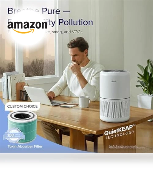 Air Purifier for Home Allergies Pets Hair in Bedroom, Covers Up to 1095 ft², 3-in-1 Filter with HEPA Sleep Mode — Air Ionizers, LEVOIT