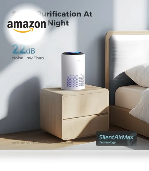 Air Purifier for Bedroom and Home with Sleep Mode and Speed Control — Electrostatic Air Purifiers, AROEVE
