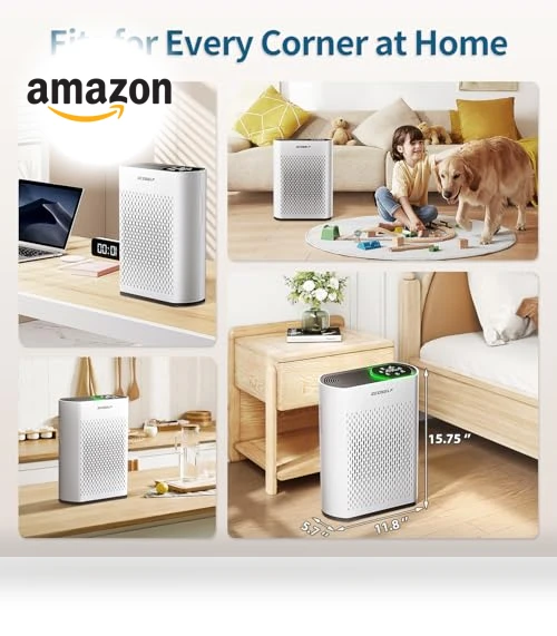 Air Purifier for Large Rooms up to 1400 Ft² with Air Quality Monitor — Electrostatic Air Purifiers, ECOSELF