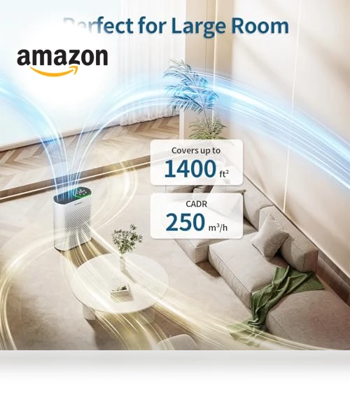 Air Purifier for Large Rooms up to 1400 Ft² with Air Quality Monitor — Electrostatic Air Purifiers, ECOSELF