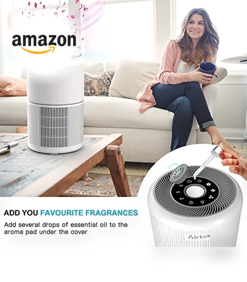 2 Pack H13 True HEPA Air Purifier for Home, Bedroom, Smoke, Dust, Odors, Pollen, Pet Dander — Electrostatic Air Purifiers, AIRTOK