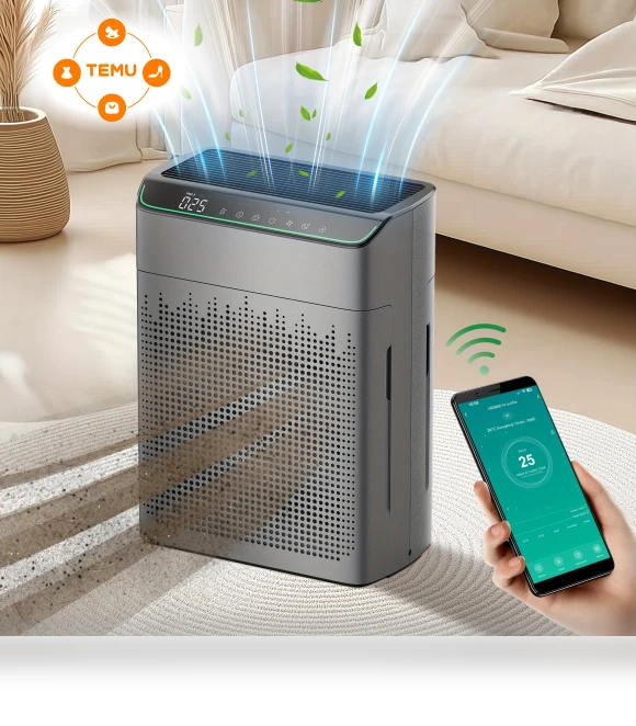 HEPA Air Purifier for Home - 99% Pollutants, Dust, Smoke Removal, Covers 1290ft² — HEPA Air Purifiers, Mr5866