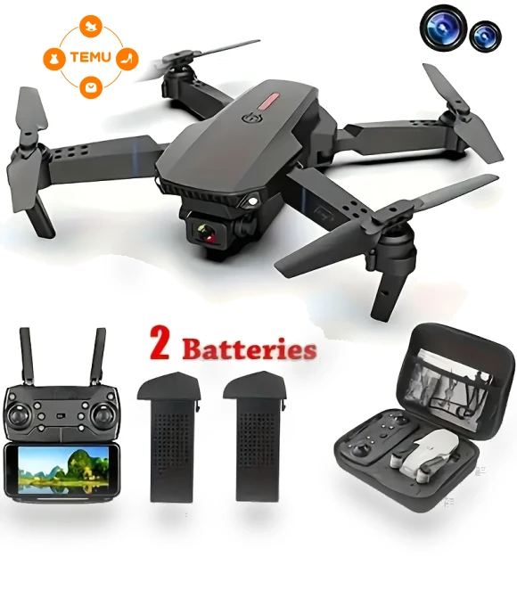 Dual Camera Foldable Drone with App Control, 4K Video, FPV Live Feed — Drones