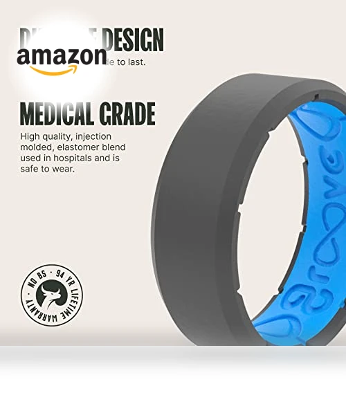 Silicone Wedding Ring for Men - Breathable Rubber Comfort Fit — Smart Rings, Groove Life