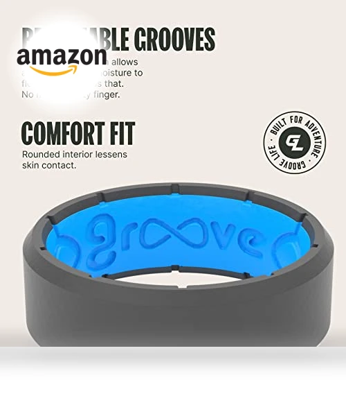 Silicone Wedding Ring for Men - Breathable Rubber Comfort Fit — Smart Rings, Groove Life