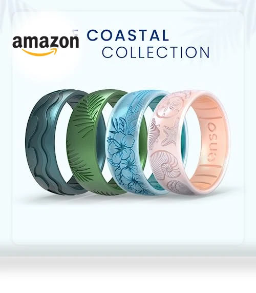 Etched Classic Silicone Rings - Coastal Collection — Smart Rings, Enso Rings