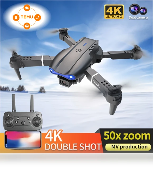 4K Dual Camera Foldable Drone with FPV Live Video — Drones