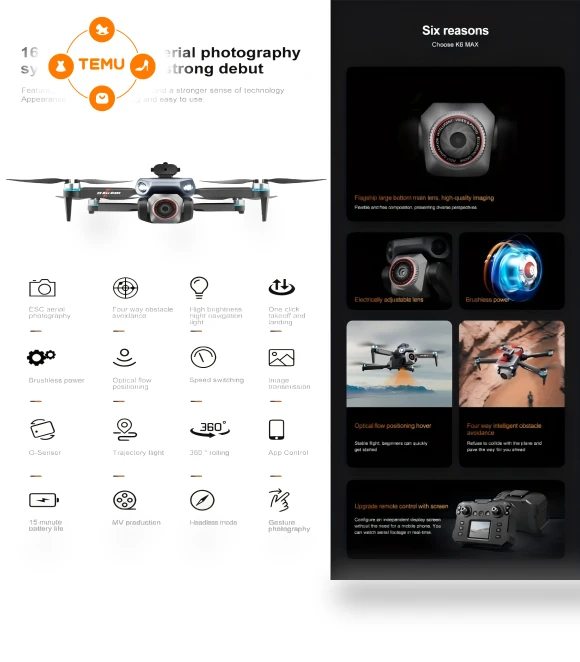Super Long Range Adult Drone With Camera, Foldable, Brushless Motor — Drones