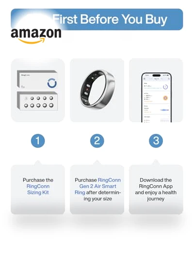 Ultra-Thin AI Smart Ring, 10-Day Battery Life, Fitness/Sleep/Stress/HR Tracker — Smart Rings, RingConn