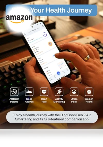 Ultra-Thin AI Smart Ring, 10-Day Battery Life, Fitness/Sleep/Stress/HR Tracker — Smart Rings, RingConn