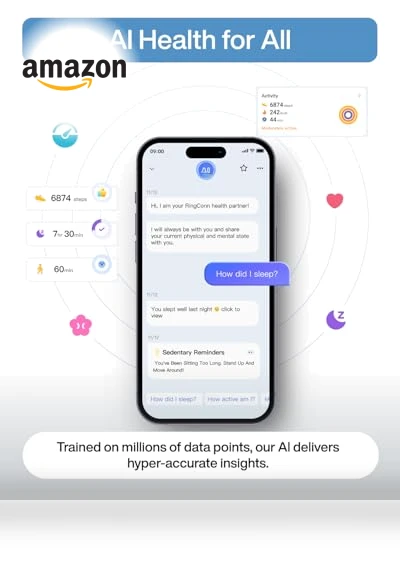 Ultra-Thin AI Smart Ring, 10-Day Battery Life, Fitness/Sleep/Stress/HR Tracker — Smart Rings, RingConn