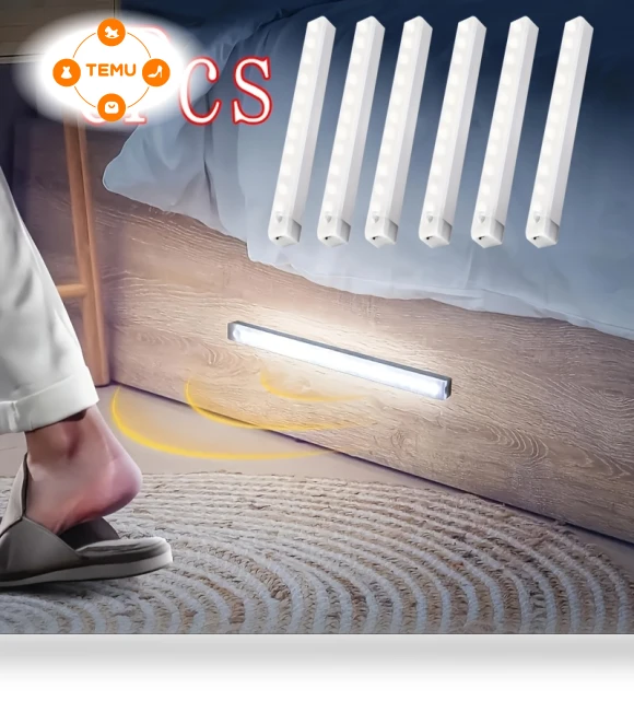 LED Motion Sensor Cabinet Lights, USB Rechargeable Indoor Night Lighting — Under-Cabinet Lights, Amill