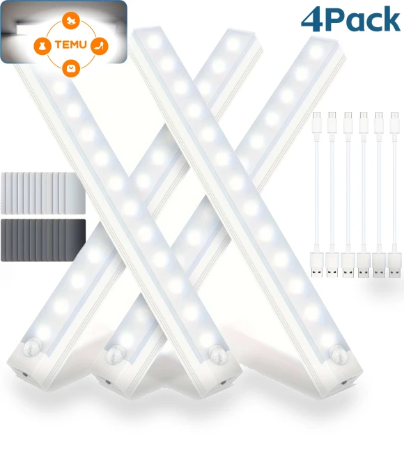 USB Rechargeable LED Closet Lights with Motion Sensor — Wall Lighting