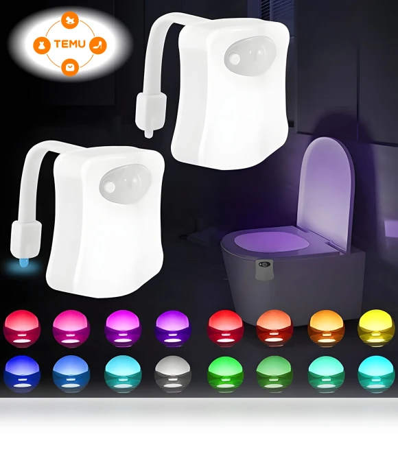 Motion Sensor LED Toilet Night Light - 16 Color Changing Options — Night Lights