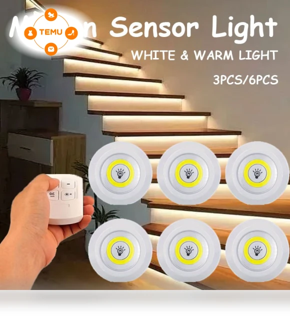 Motion Sensor LED Lights, Smart Wireless COB Under-Cabinet Lighting — Under-Cabinet Lights