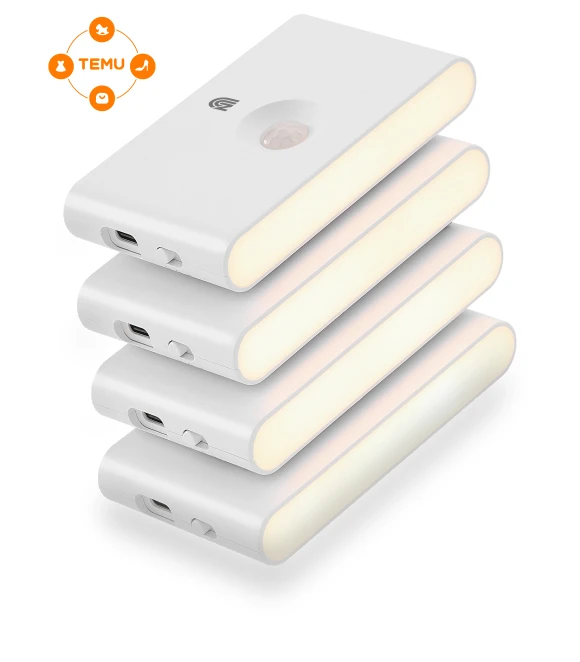 Rechargeable Motion Sensor Night Light, Warm White LED, Wireless Wall Lamp — Night Lights