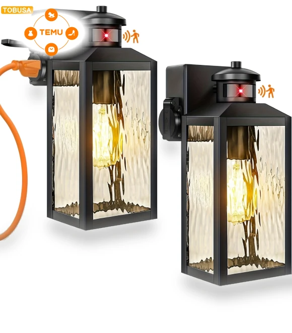 Motion Sensor Porch Lights With Outlets, Outdoor Lighting — Outdoor Security & Flood Lighting, Tobusa