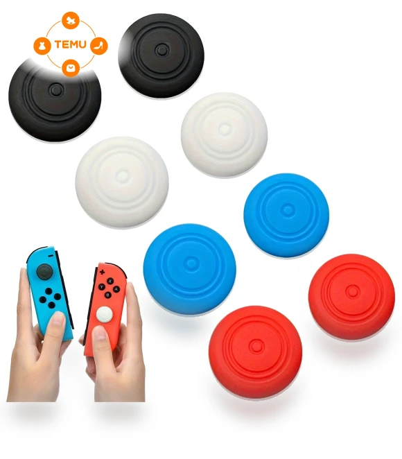 Silicone Thumb Grip Caps Set for Switch Controllers - 8pcs — Thumb Comfort Enhancers