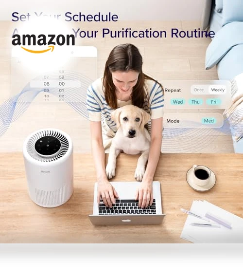 Smart WiFi Air Purifier for Home Bedroom, HEPA Sleep Mode, 916 ft² Coverage — Electrostatic Air Purifiers, LEVOIT