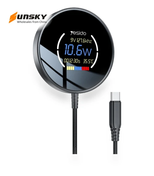 Smart Digital Display Magnetic Wireless Charger — Chargers, Yesido