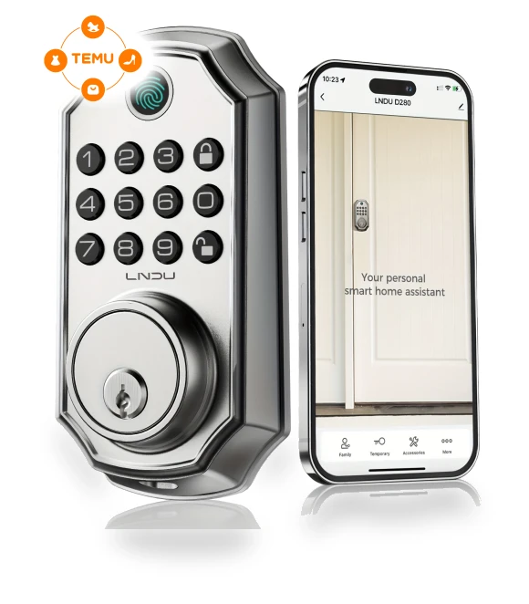 Smart 5-in-1 Door Lock with Biometric Technology — Biometric Security, लिंगडू