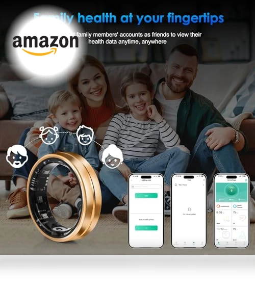 Smart Ring Fitness Tracker - Waterproof Health Monitor for Sleep, Heart, Blood Oxygen, Steps, Calories — Smart Rings, Dkeof