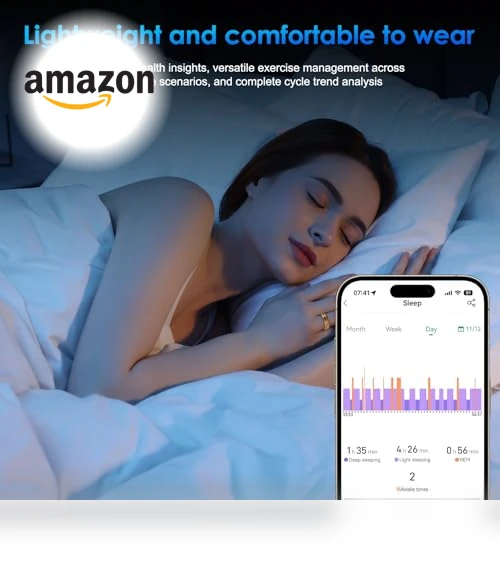 Smart Ring Fitness Tracker - Waterproof Health Monitor for Sleep, Heart, Blood Oxygen, Steps, Calories — Smart Rings, Dkeof