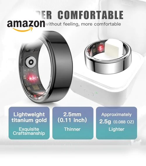 Smart Ring Health Tracker with Heart Rate and Blood Oxygen Monitoring — Smart Rings, Kuxlagz