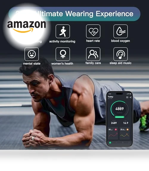 Smart Ring Health Tracker with Heart Rate and Blood Oxygen Monitoring — Smart Rings, Kuxlagz