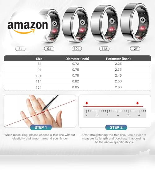Smart Ring Health Tracker with Heart Rate and Blood Oxygen Monitoring — Smart Rings, Kuxlagz