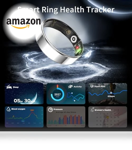 Ultra-Thin Smart Ring Health Tracker with Heart Rate and Sleep Monitoring — Smart Rings, Yuehetian