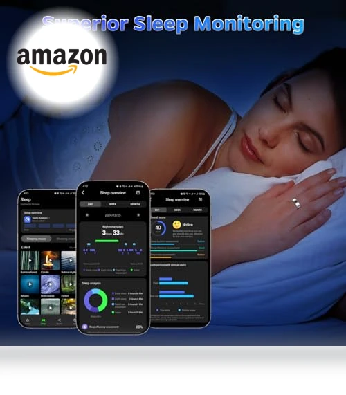 Ultra-Thin Smart Ring Health Tracker with Heart Rate and Sleep Monitoring — Smart Rings, Yuehetian