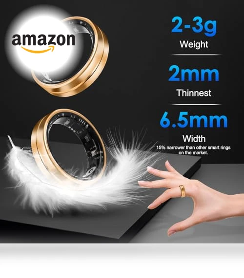 Smart Ring Fitness Tracker - Waterproof Health Monitor for Sleep, Heart, Blood Oxygen, Steps, Calories — Smart Rings, Dkeof