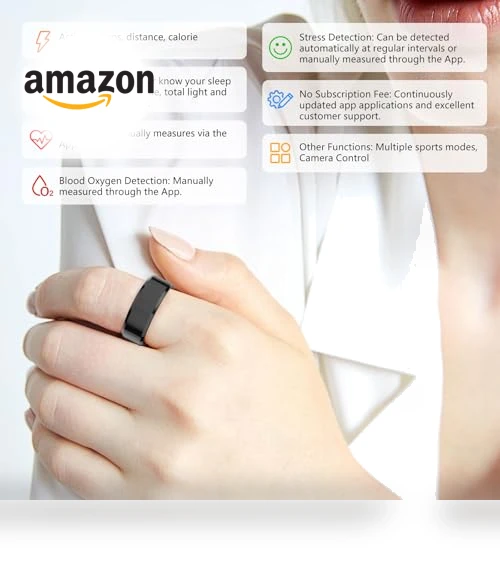 Smart Ring Fitness Tracker with Heart Rate and Blood Oxygen Monitor — Smart Rings, GenXenon